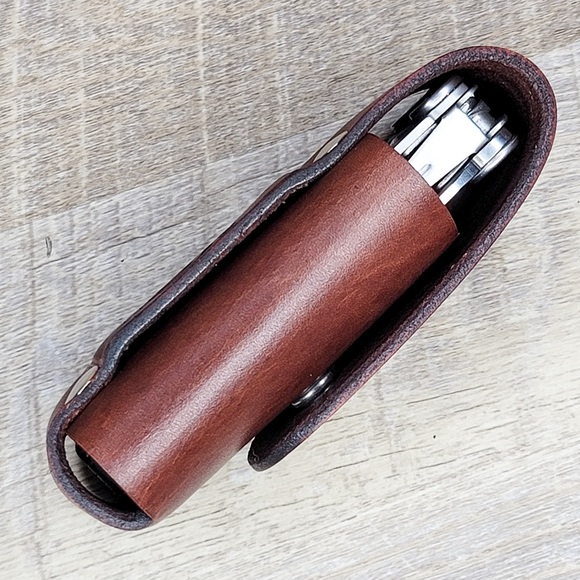 Leather Sheath Case Holster For Leatherman Free P2 P4 ARC Multitool BROWN - Picture 4 of 13